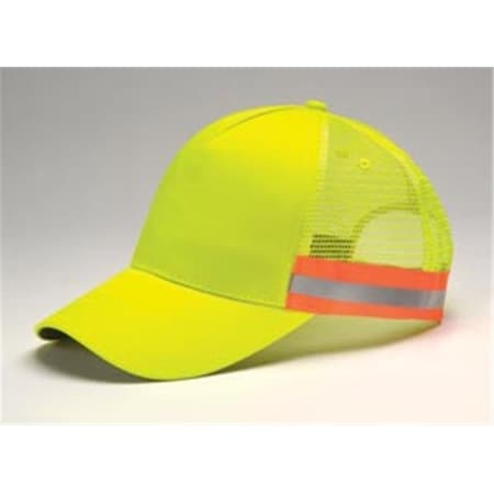 Adams Headwear 00820599192418 TRUCKER REFLECTIVE HAT TR102 YELLOW ONE SIZE FITS ALL